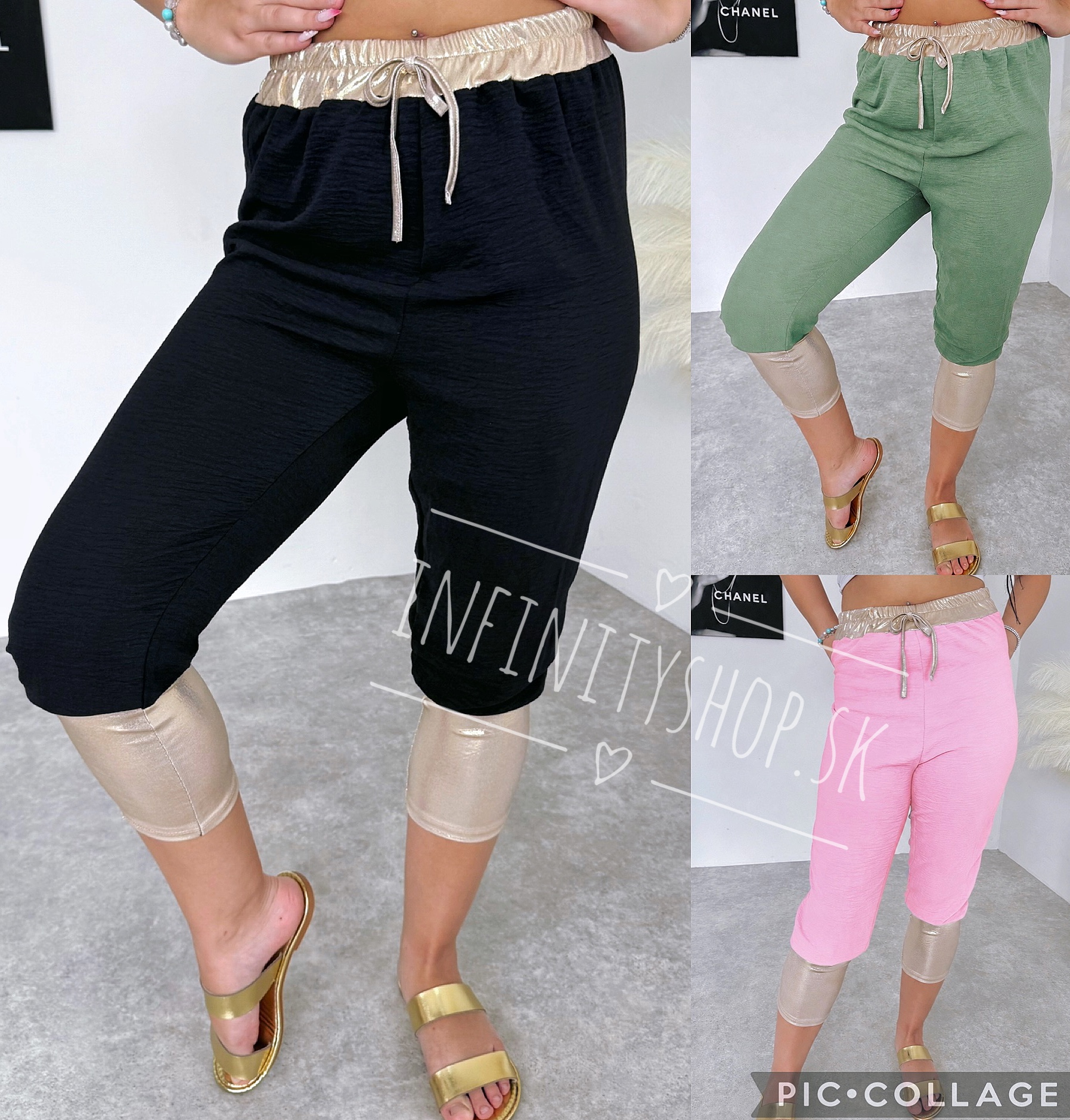 Nohavice gold lem 6286