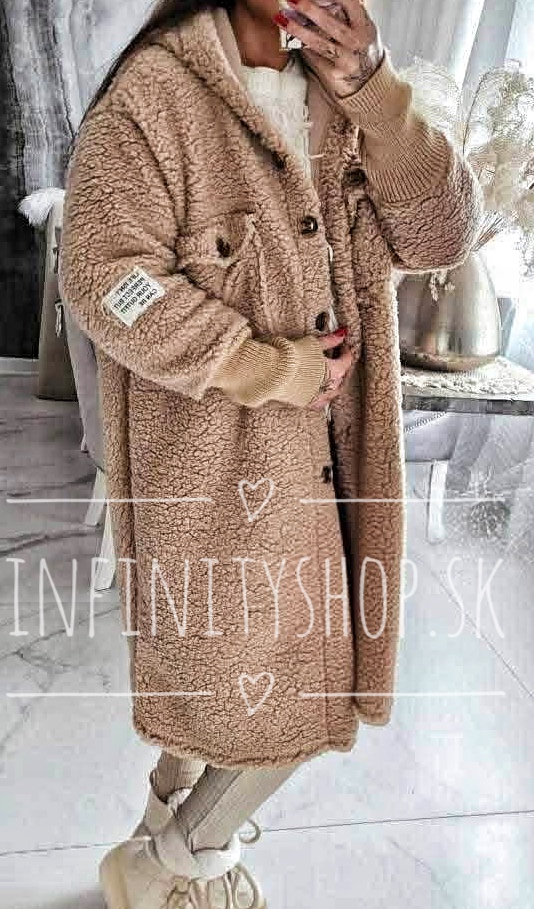 Huňatý teddy kabát 5943