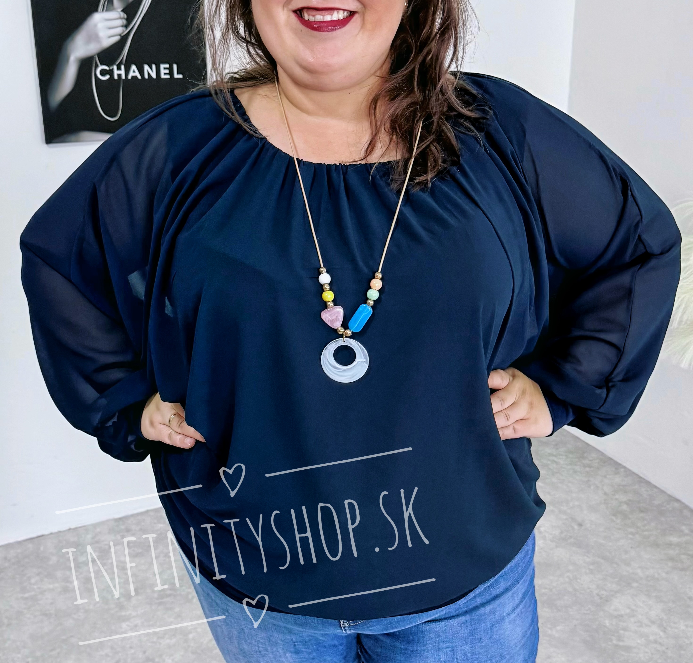 Šifónová blúzka plus size 6888