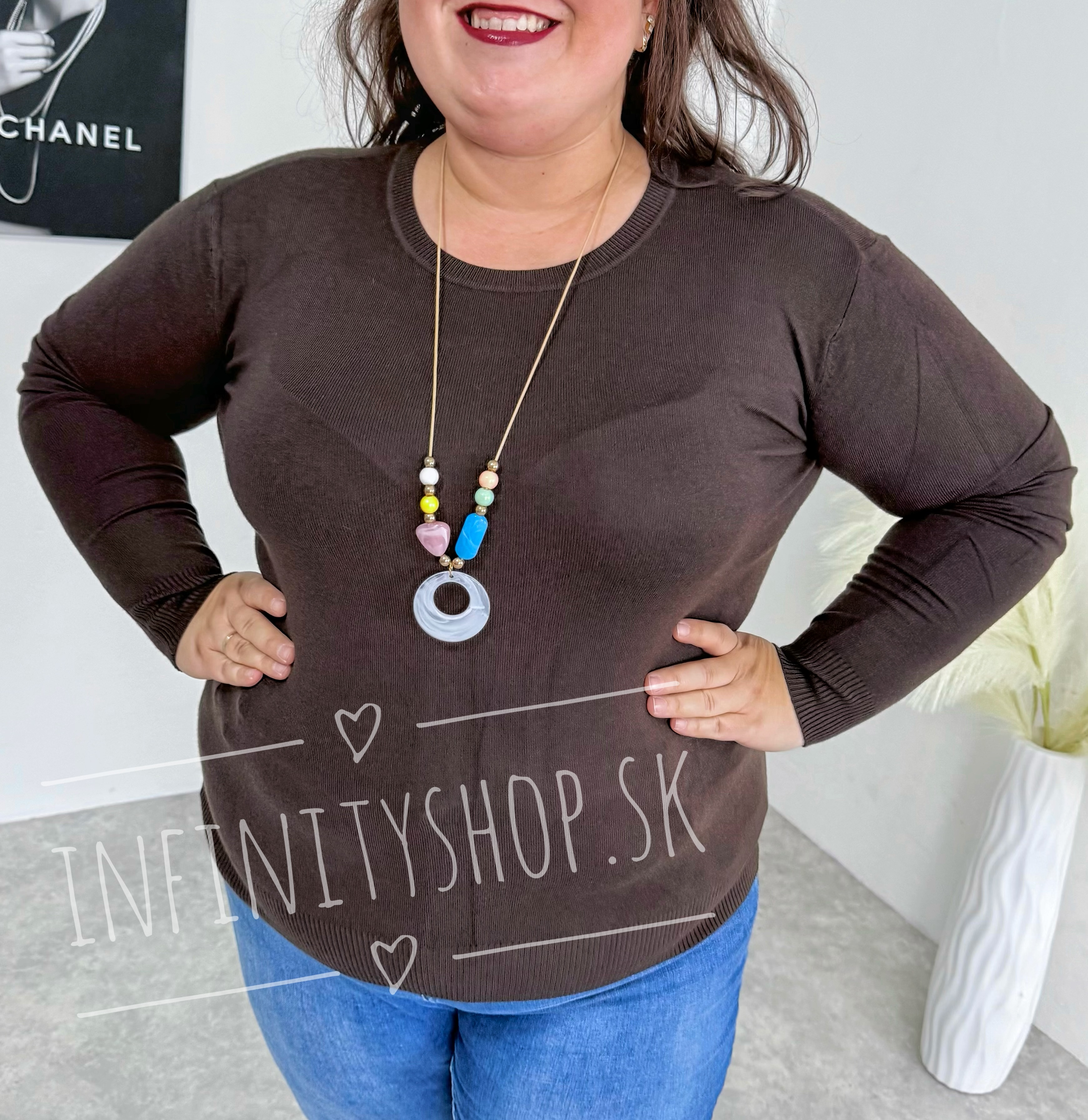 Basic svetrík plus size 6870