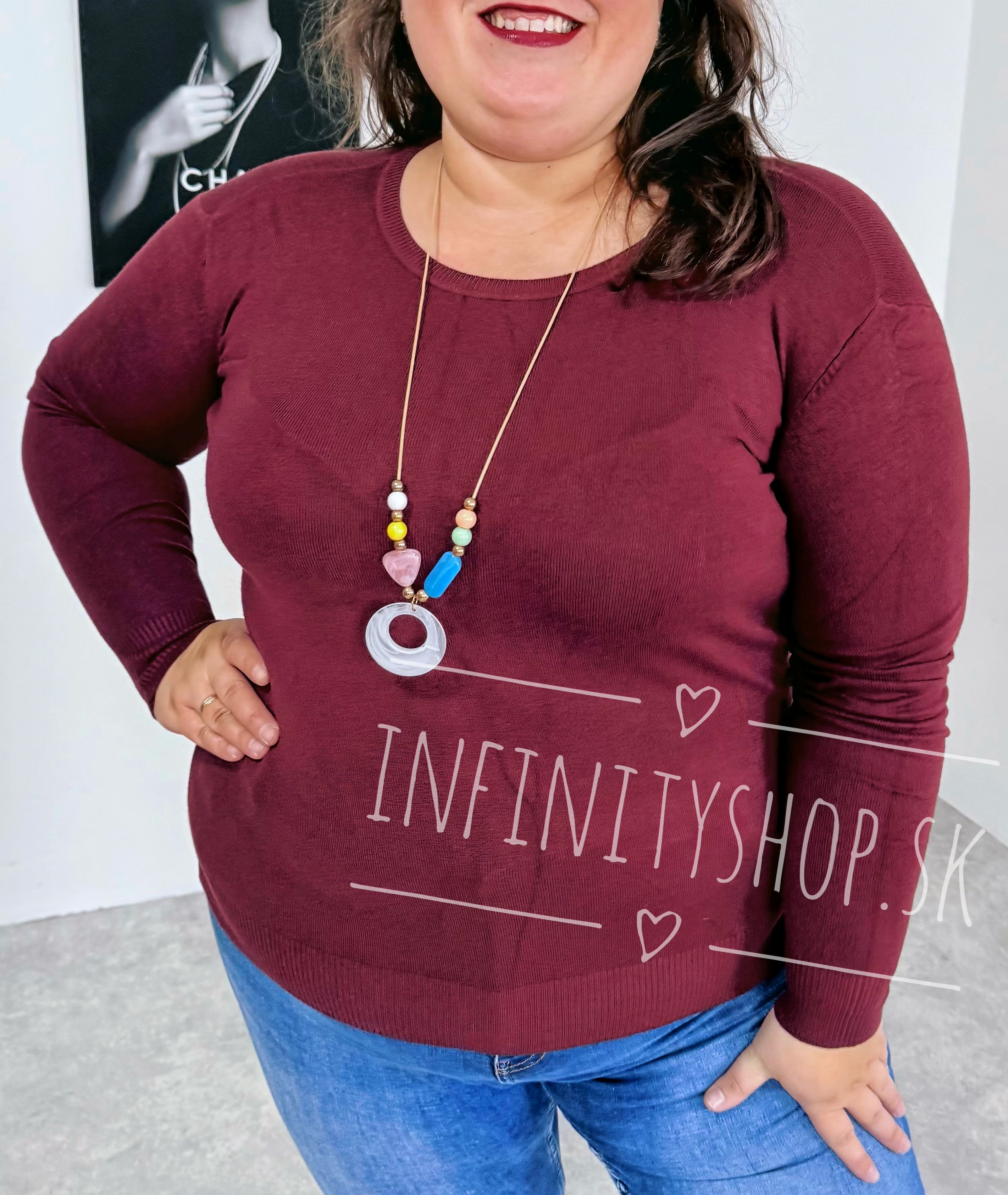 Basic svetrík plus size 6870