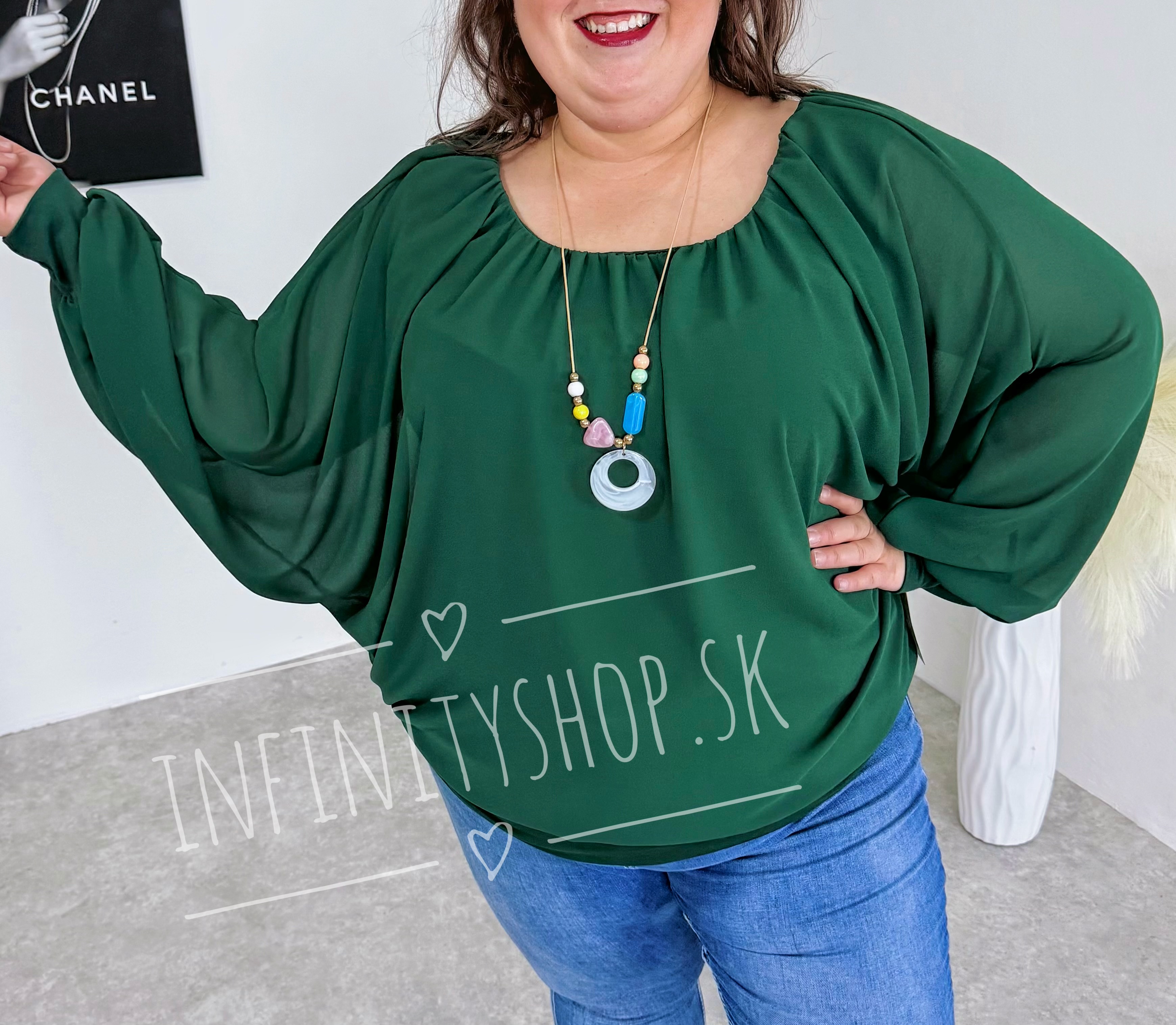 Šifónová blúzka plus size 6888