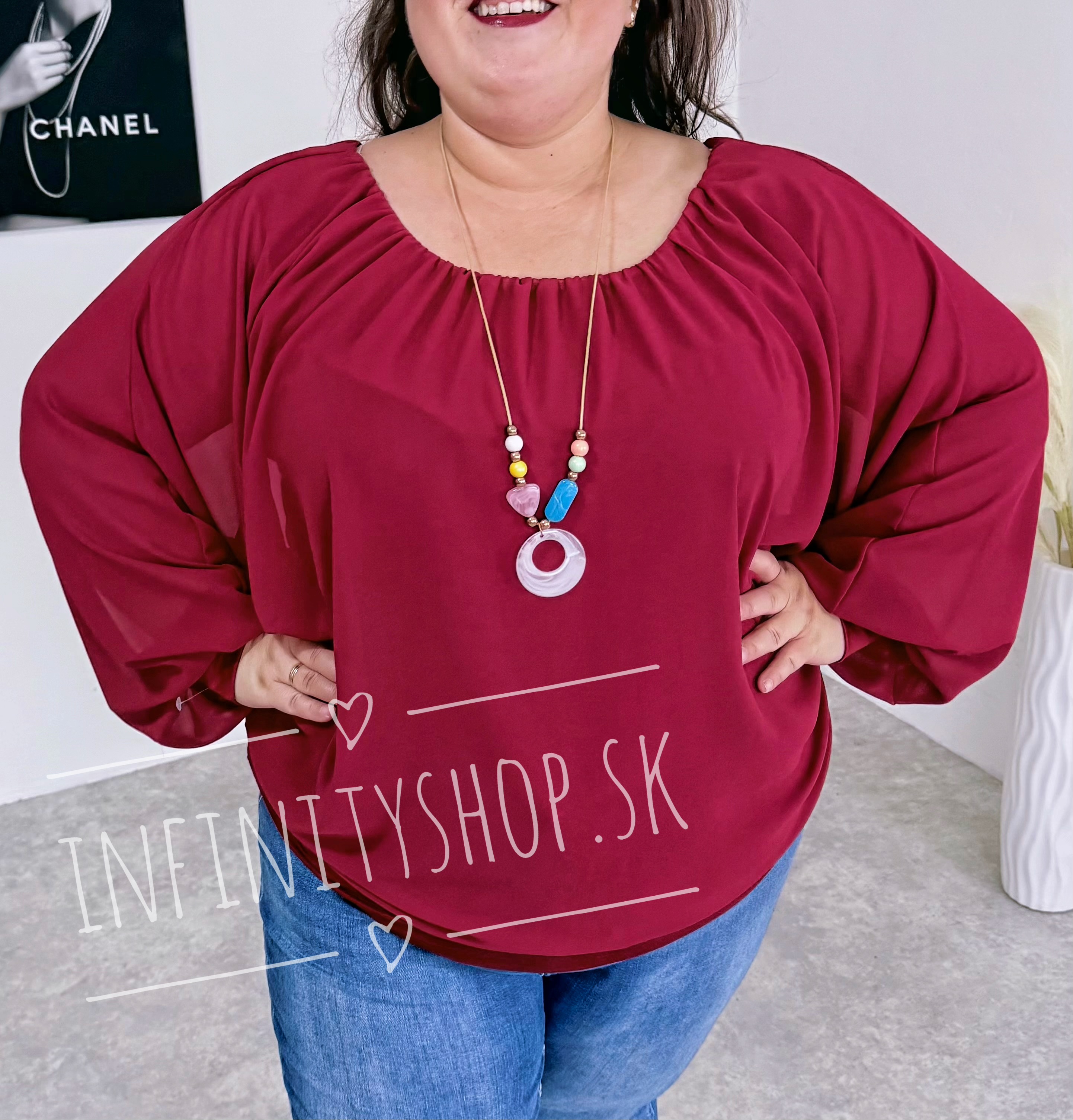 Šifónová blúzka plus size 6888