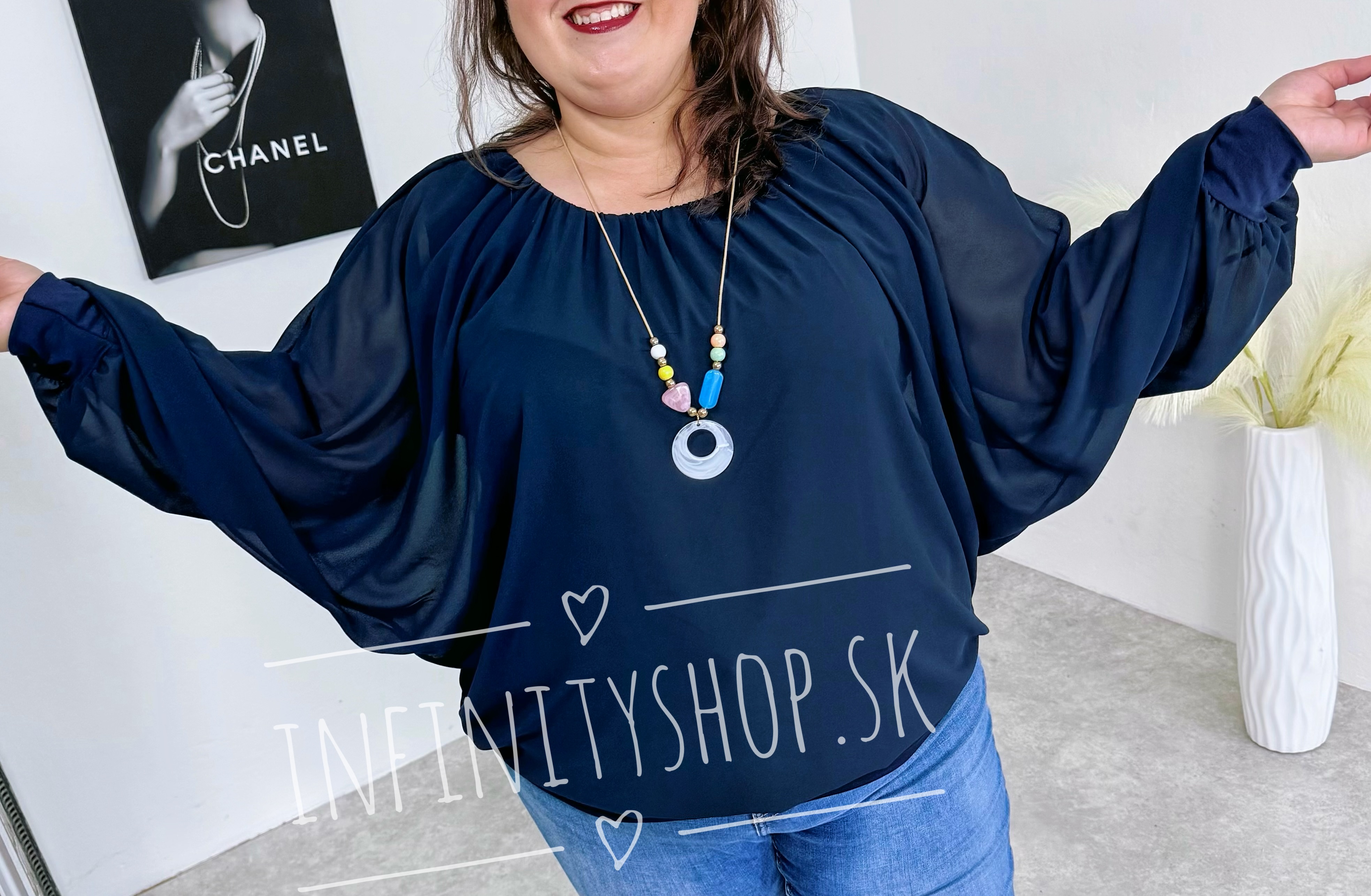 Šifónová blúzka plus size 6888