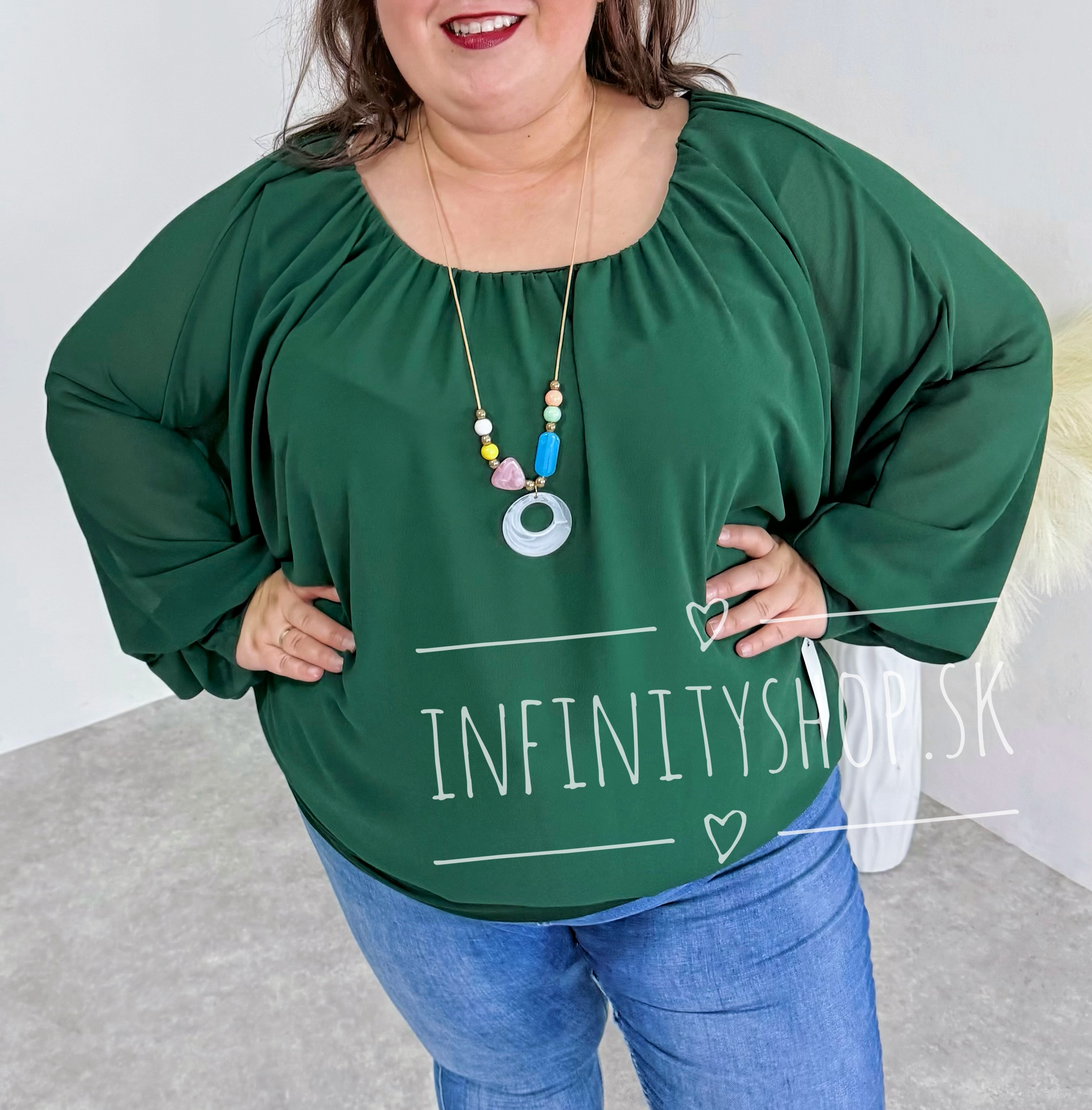 Šifónová blúzka plus size 6888
