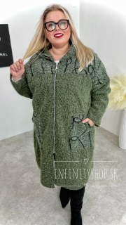 Chlpatý kabát plus size 5360