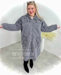 Chlpatý kabát plus size 5360