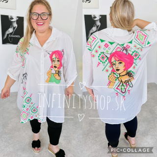 Oversized košeľa plus size 6300