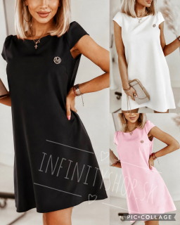Elegantné šaty s brošňou 7518
