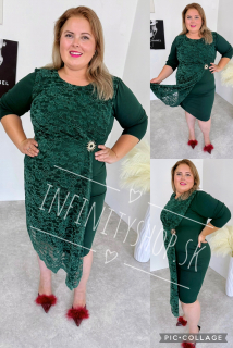Elegantné šaty s brošňou 4980